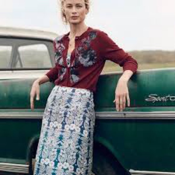 100% Silk Blue Floral Tank Top & Slip Skirt Set from Abigail Borg by J. Crew - Picture 3 of 10